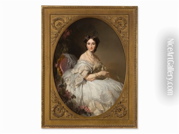 Portrait Of Anastasia Ushakov Oil Painting - Ivan Kusjmitsch Makarov