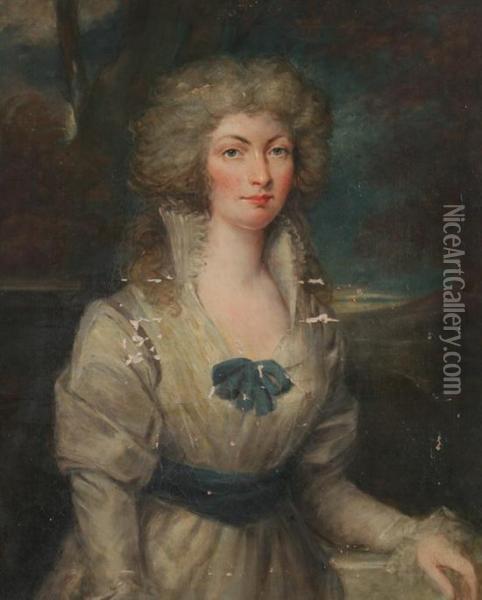 Portrait Of Lady Dedham Oil Painting - John Hoppner