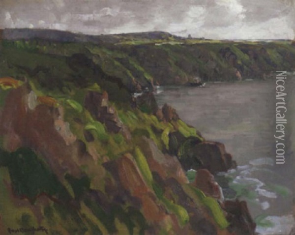 California Coast On A Cloudy Day Oil Painting - Paul Dougherty