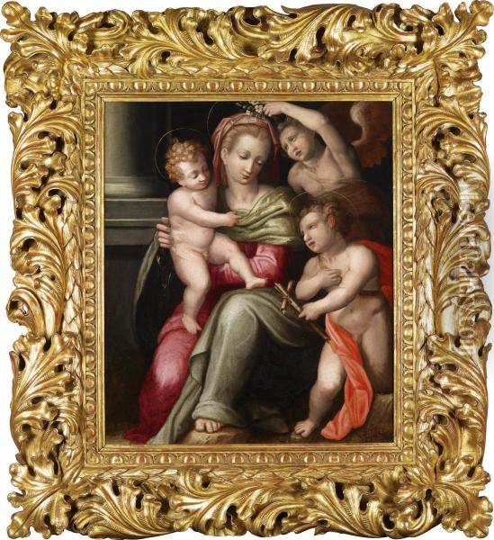 Madonna And Child Oil Painting - Giovan Battista Naldini