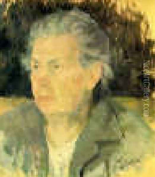Portrait Of The Artists Mother Oil Painting - Kazimir Severinovich Malevich