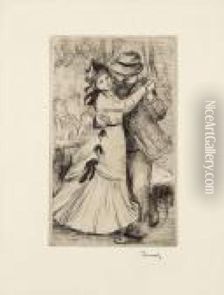 La Danse A La Campagne (seconde Planche) Oil Painting - Pierre Auguste Renoir