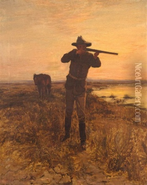 A Boer Oil Painting - John M. Falconer