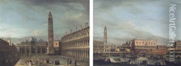 The Piazza San Marco, Venice, From The West Oil Painting -  Master of the Langmatt Foundation Views