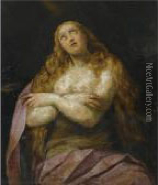 The Pentitent Magdalene Oil Painting - Giuseppe Cesari