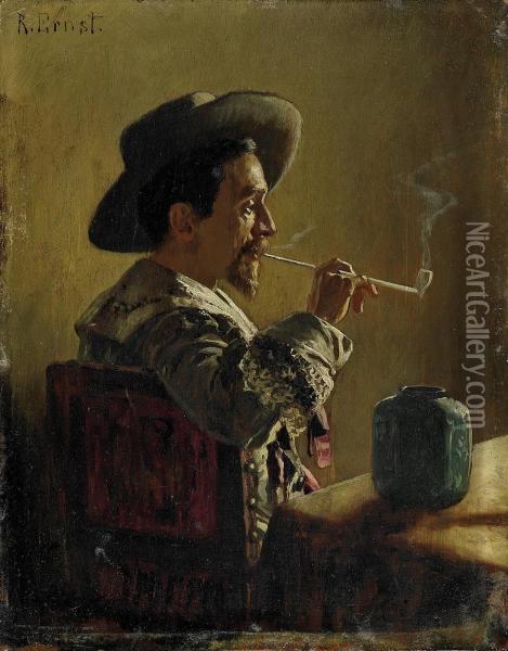 Spanish Aristocrate With A Pipe Oil Painting - Rudolph Ernst
