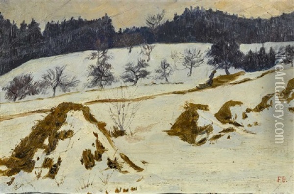 Luzerner Winterlandschaft Oil Painting - Franz Jakob Elmiger
