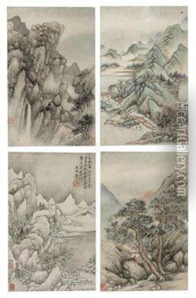Landscapes In The Styles Of Song And Yuan Masters Oil Painting - Zhou Li