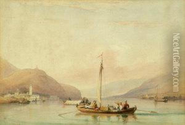 A View On The Italian Lakes Oil Painting - William Clarkson Stanfield