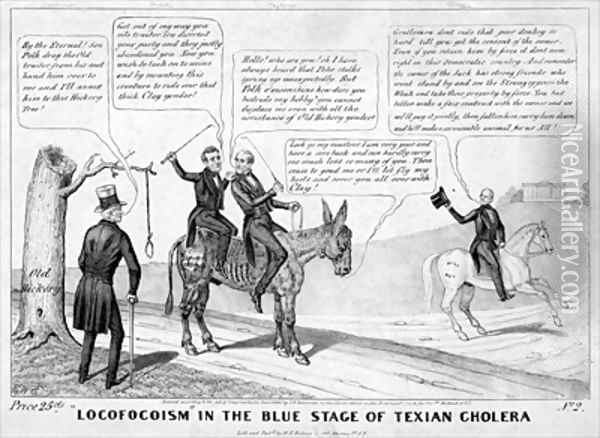 Locofocoism in the Blue Stage of Texian cholera Oil Painting - Edward Williams Clay