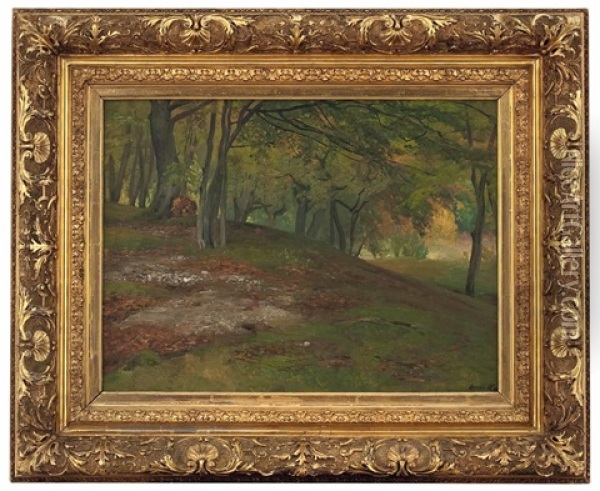 Im Sommerwald Oil Painting - Oskar Leu