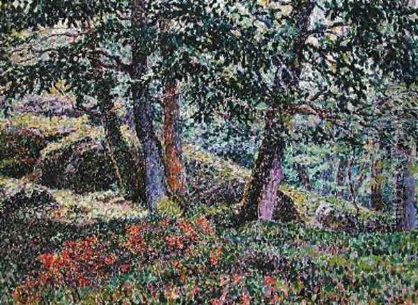 Oaks and Blueberry Bushes Oil Painting - Georges Lacombe