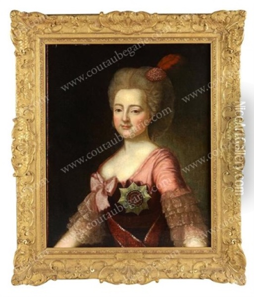 Portrait De L'imperatrice Maria Feodorovna, Epouse De L'empereur Paul Ier De Russie Oil Painting - Alexander Roslin