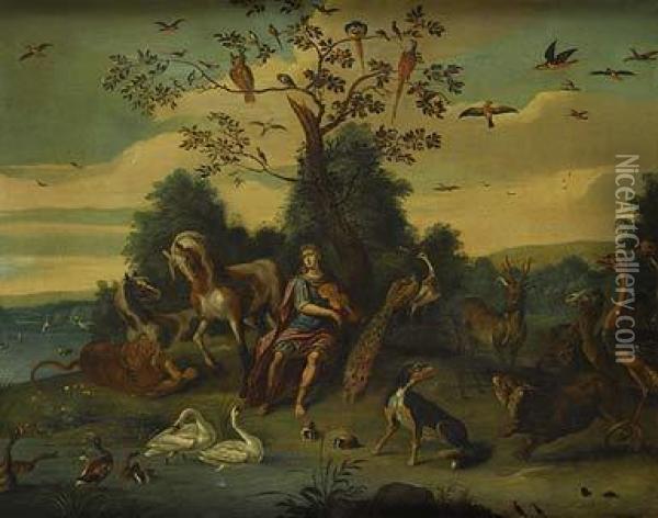 Orfeo Y Los Animales Oil Painting - Jan van Kessel