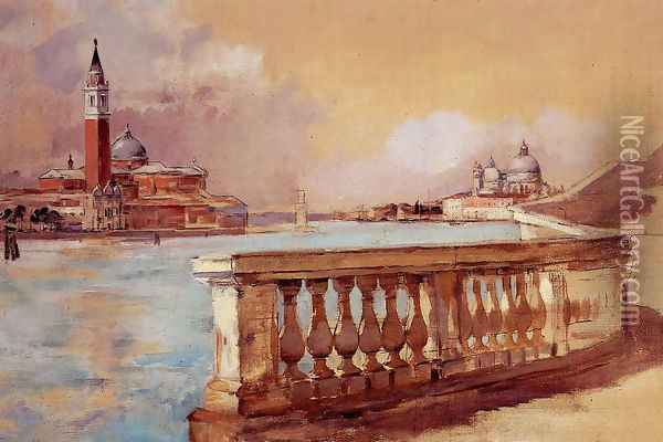 Grand Canal in Venice Oil Painting - Frank Duveneck