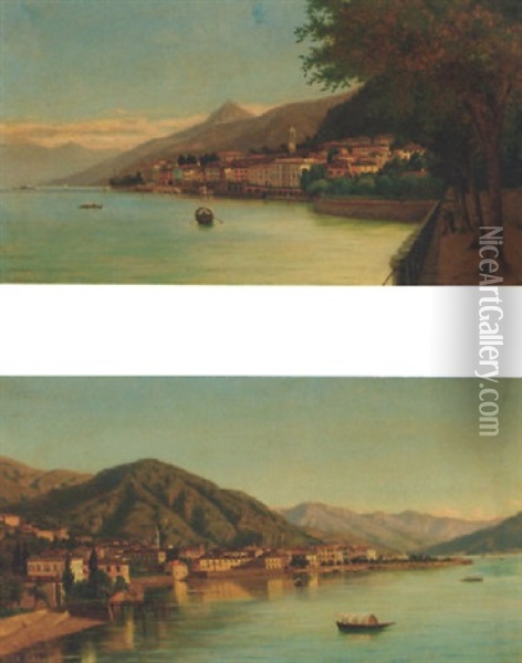 Lake Garda Oil Painting - Carlo Pizzi