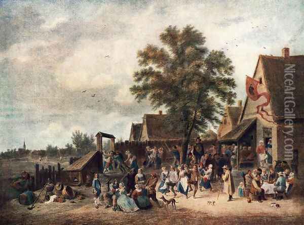 The Village Feast 1646 Oil Painting - David The Younger Teniers