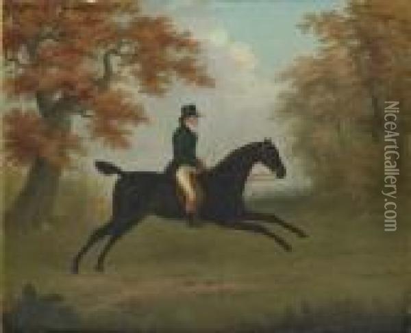 A Gentleman Out Riding On A Dark Bay Horse Oil Painting - John Nost Sartorius