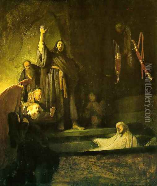 The Raising of Lazarus c. 1630 Oil Painting - Rembrandt Van Rijn