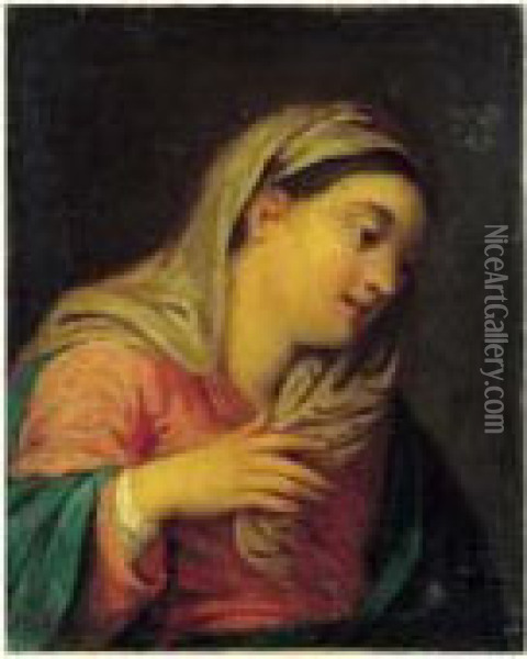 Vierge En Buste Oil Painting - Pierre-Jacques Cazes