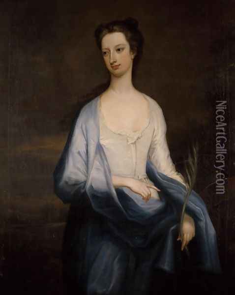 Portrait of Catherine Hoskins Duchess of Devonshire Oil Painting - Charles Jervas