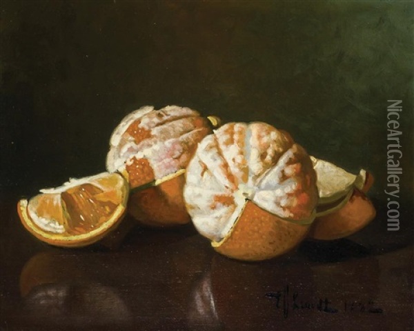 Still Life With Oranges Oil Painting - Edward Chalmers Leavitt