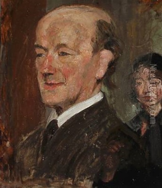 Portrait Of Professor K.k.k. Lundsgaard Oil Painting - Karl Isakson