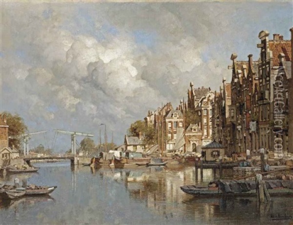 The Haagse Veer, Rotterdam Oil Painting - Johannes Christiaan Karel Klinkenberg