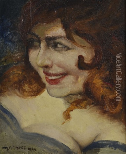 Portrait De Jeune Femme Oil Painting - Ernest Marneffe