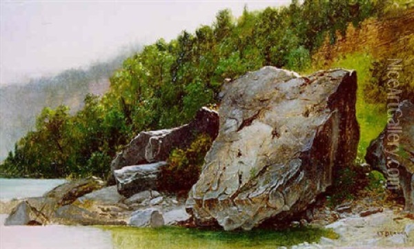 Rocky Shore, N.e. Oil Painting - Alfred Thompson Bricher