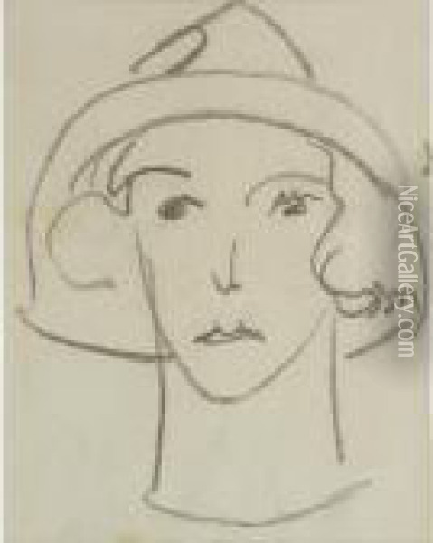 Woman In A Hat Oil Painting - Henri Gaudier-Brzeska