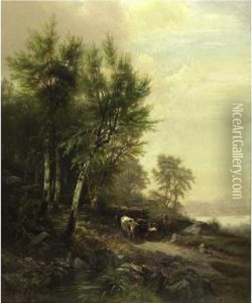 Birches On Loch Leven Oil Painting - Arthur Parton