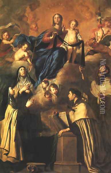 Our Lady of Mount Carmel Oil Painting - Pietro Novelli