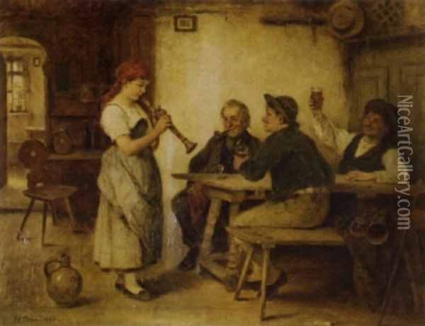A Pleasant Tune Oil Painting - Hugo Oehmichen