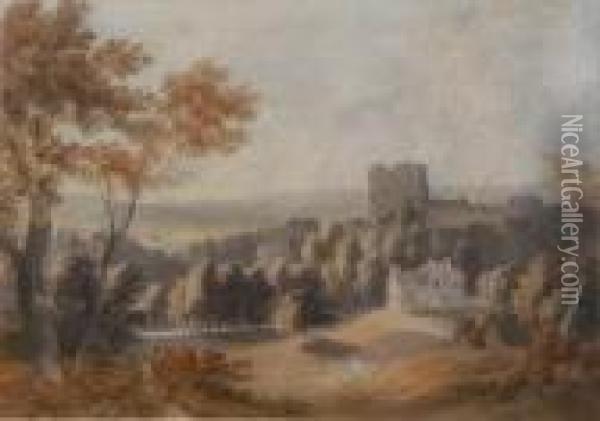 An Extensive Wooded Landscape Oil Painting - John Glover