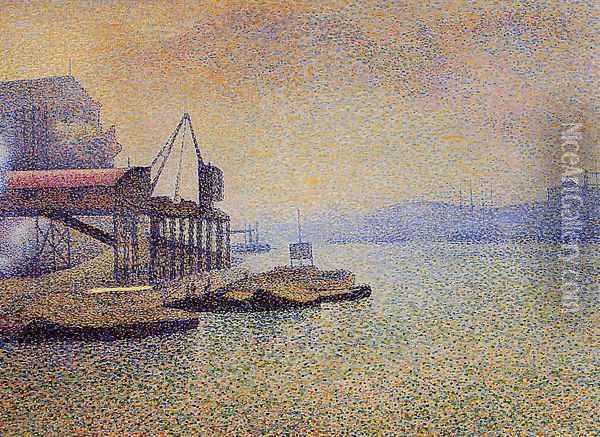 The Thames. the Elevator Oil Painting - Georges Lemmen