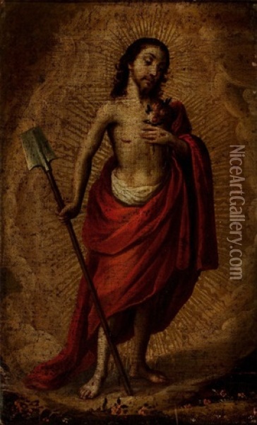Portrait Of Christ Oil Painting - Cristobal de Villalpando