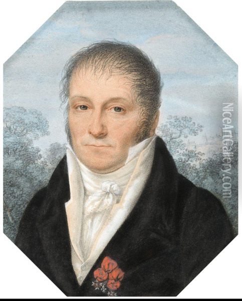 Portrait D'homme Portant La Legion D'honneur Oil Painting - Baptiste Gagnereaux