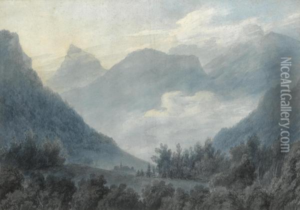 View Of The Grand Chartreuse Oil Painting - John Robert Cozens