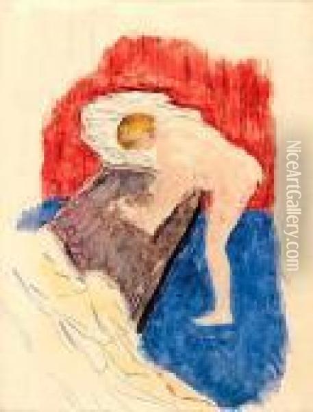 Nu A La Baignoire, Circa 1921-1922 Oil Painting - Pierre Bonnard