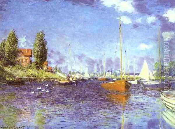 Red Boats at Argentueil Oil Painting - Claude Oscar Monet