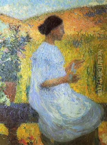 The Red Dress Oil Painting - Henri Martin