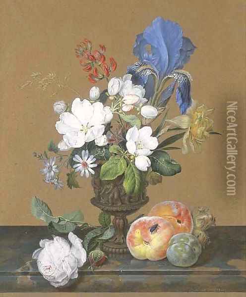 A vase of roses Oil Painting - Franz Xaver Nachtmann