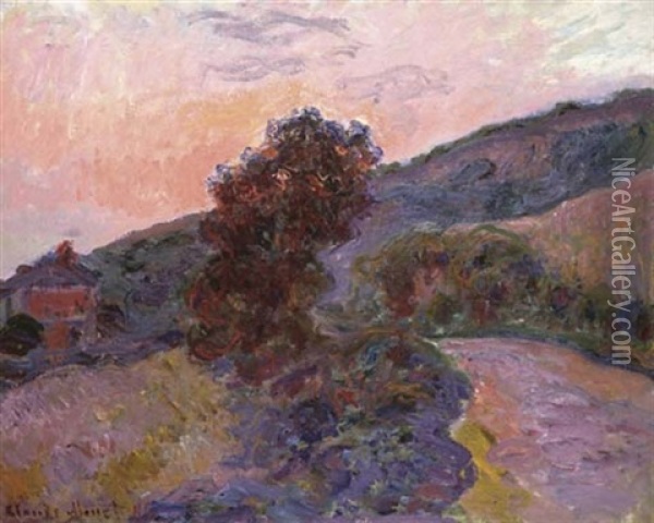 Coucher De Soleil A Giverny Oil Painting - Claude Monet