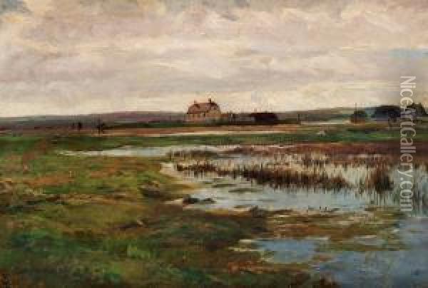 Stretch Of Meadow Land Oil Painting - Albert Gottschalk