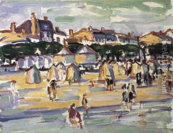 The Beach, Royan Oil Painting - Samuel John Peploe