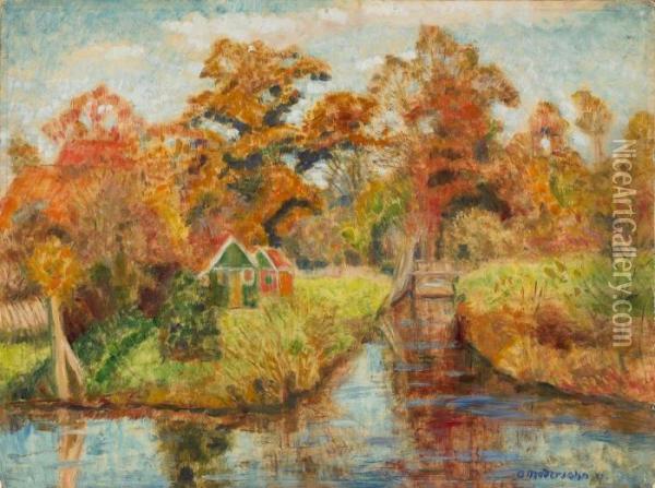 Herbstliche Moorlandschaft Oil Painting - Otto Modersohn