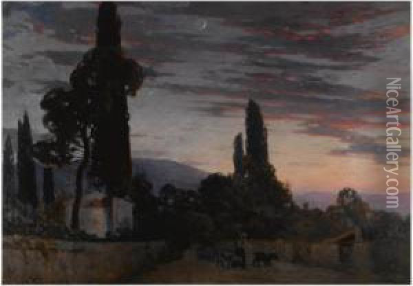 Twilight Oil Painting - Nikolaos Ximonas