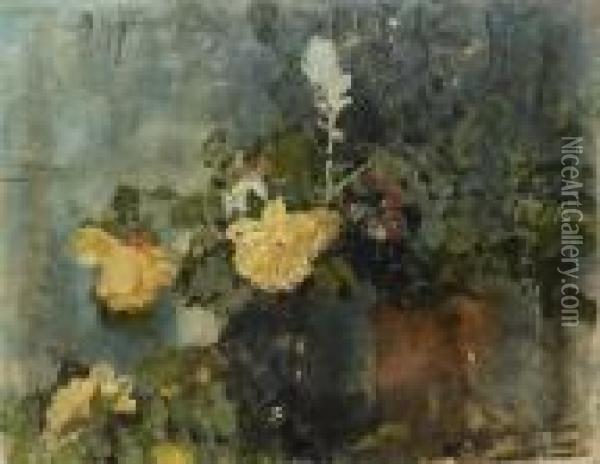 Natura Morta Con Fiori Oil Painting - Paolo Vetri