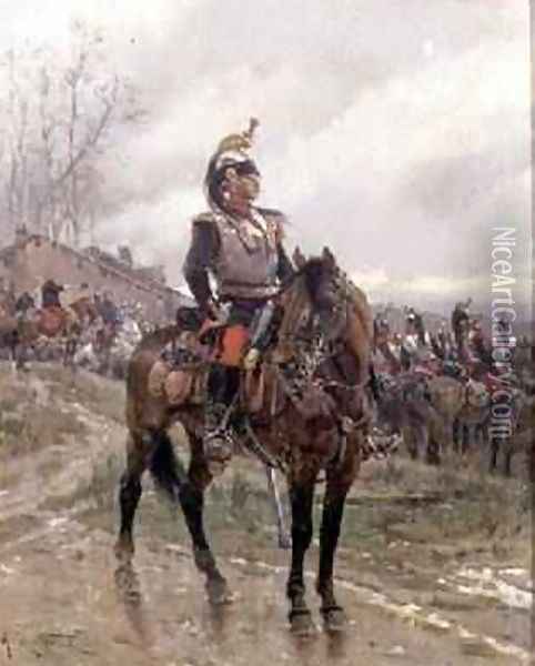 The Hussars Oil Painting - Alphonse Marie de Neuville